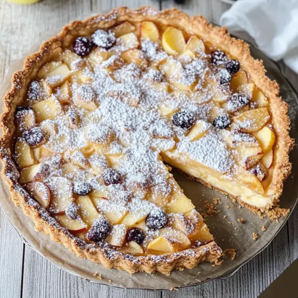 Würziger Bratapfel-Käsekuchen mit Zimtstreuseln
