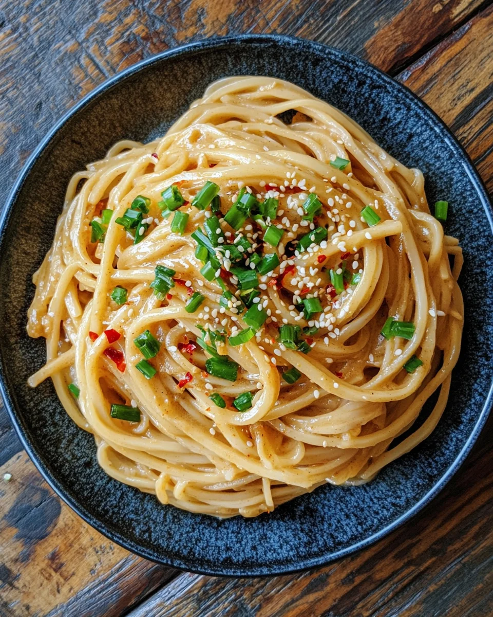 Chinesische Nudeln mit Erdnusssauce 20 Chinesische