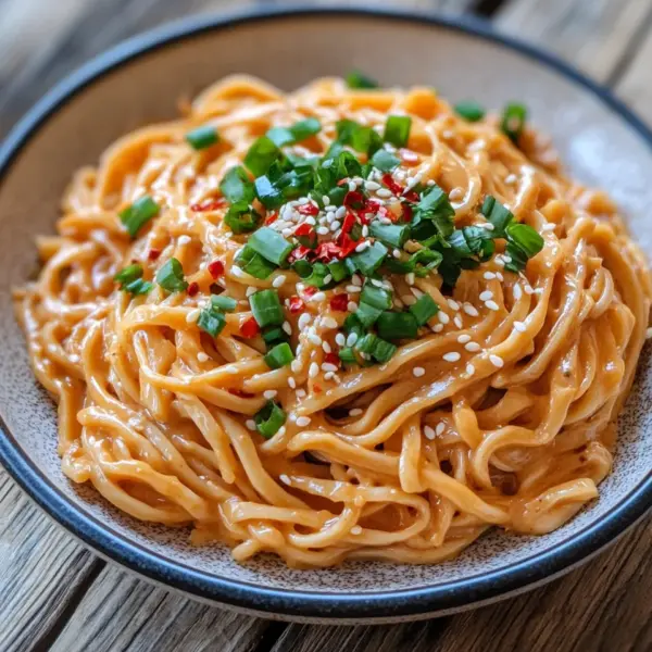 Chinesische Nudeln mit Erdnusssauce
