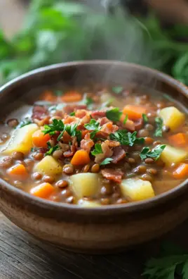 Einfache klassische Linsensuppe