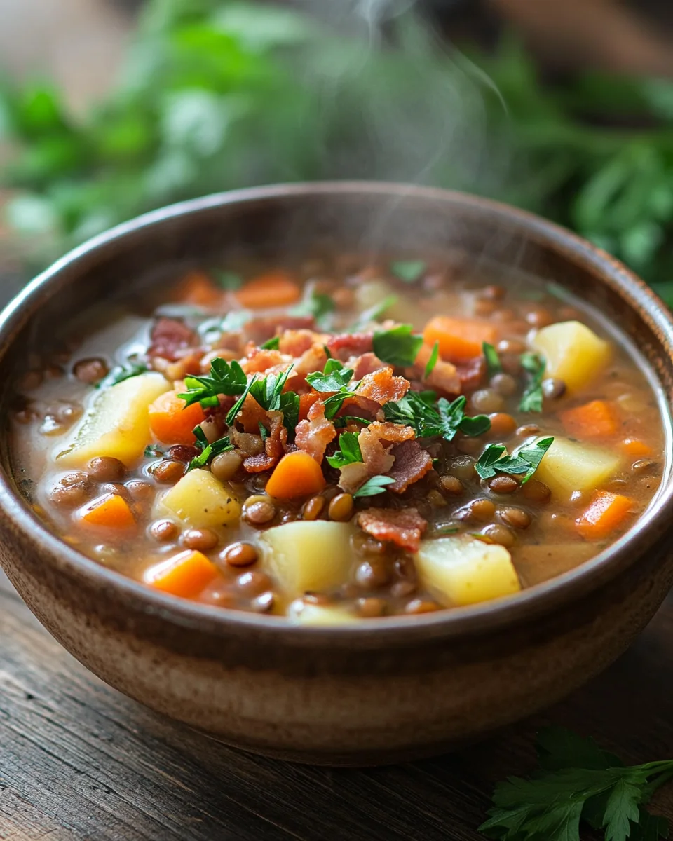 Einfache klassische Linsensuppe