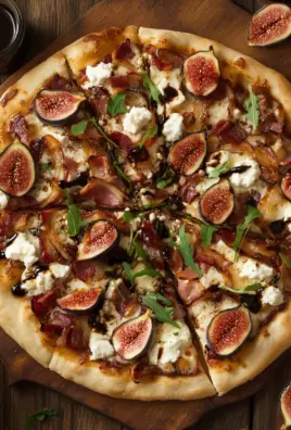 Feigen-Bacon-Pizza mit karamellisierten Zwiebeln und Balsamico