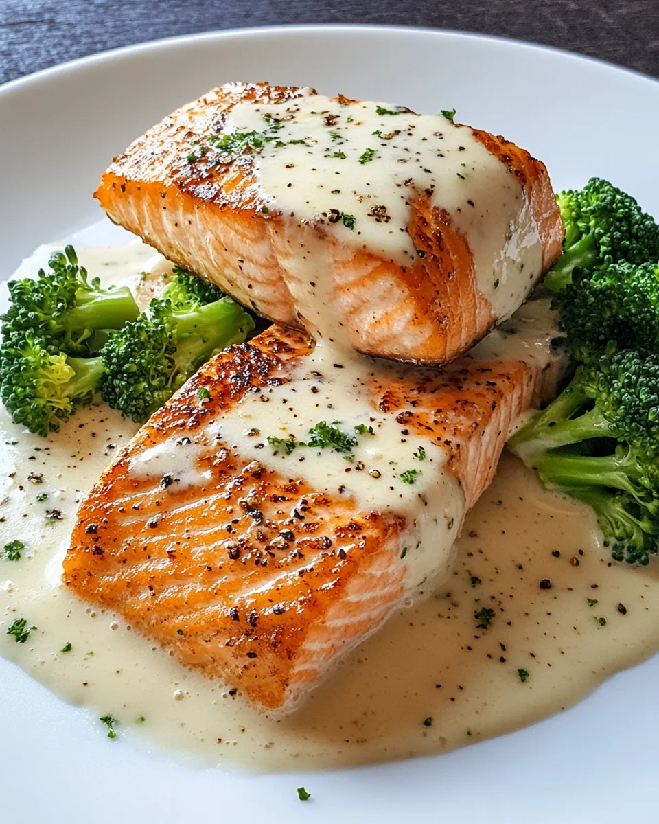 Gebratener Lachs und Brokkoli Alfredo 16 Gebratener