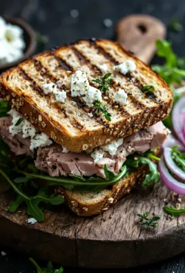 Gegrilltes Thunfisch-Sandwich mit Feta