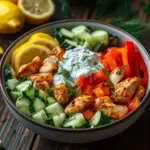 Griechische H&auml;hnchen-Tzatziki-Bowl