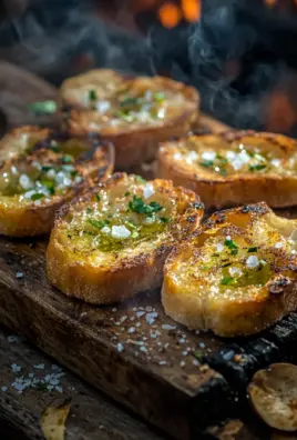 Grillbrot mit Olivenöl und Meersalz