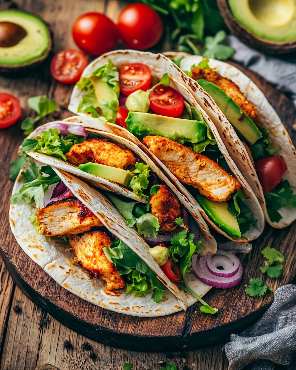 Hähnchen-Wraps mit Blitzsoße 22 Hähnchen-Wraps
