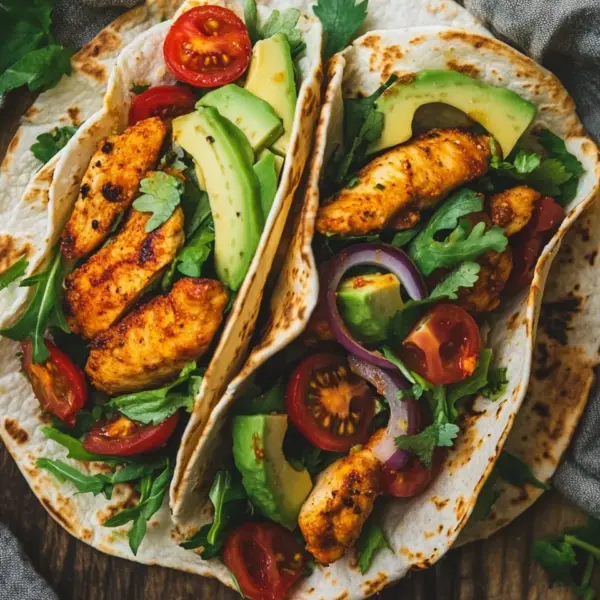 Hähnchen-Wraps mit Blitzsoße