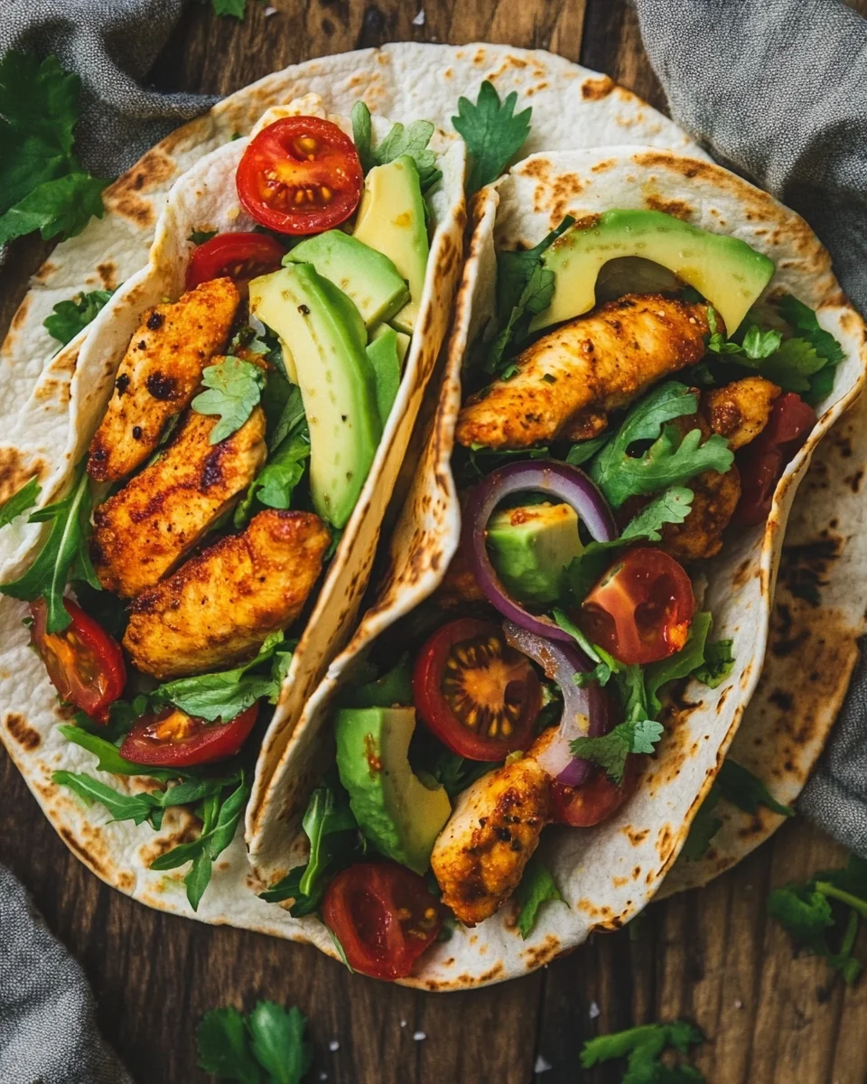 Hähnchen-Wraps mit Blitzsoße 24 Hähnchen-Wraps mit Blitzsoße