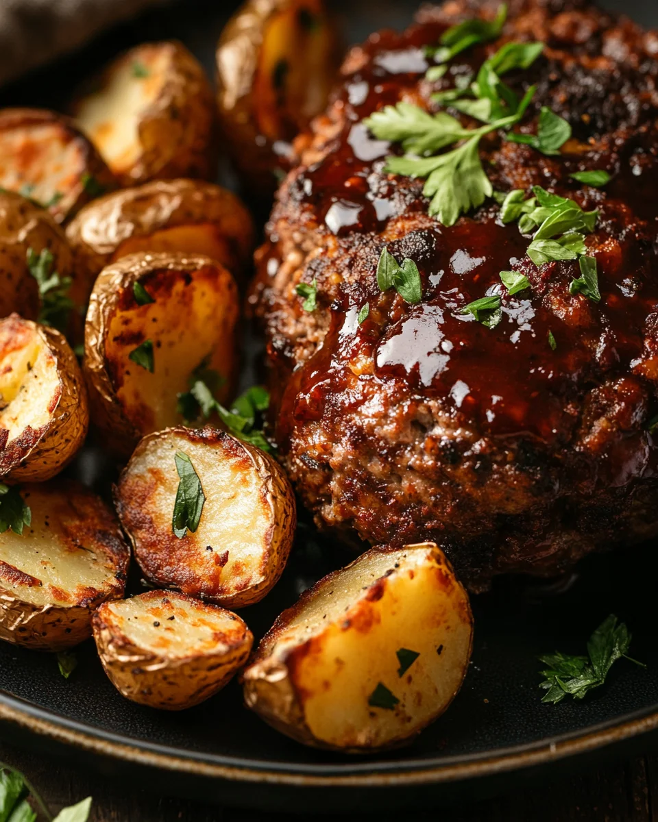 Herzhafter Hackbraten mit Ofenkartoffeln 3 Herzhafter