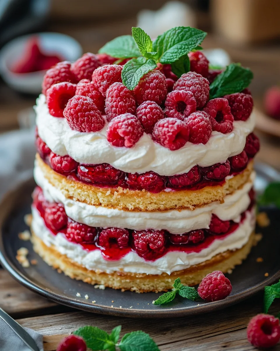 Himbeertorte mit Joghurtcreme