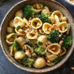 Cremige Erdnuss Brokkoli Orecchiette Pasta