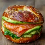 Lachs Avocado Laugenstange mit Topping