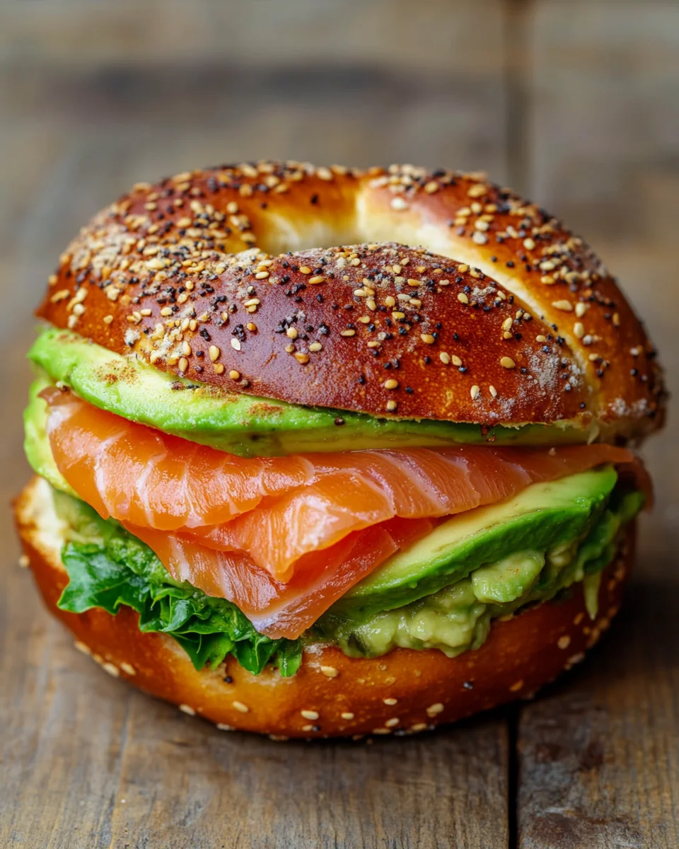 Lachs Avocado Laugenstange mit Topping