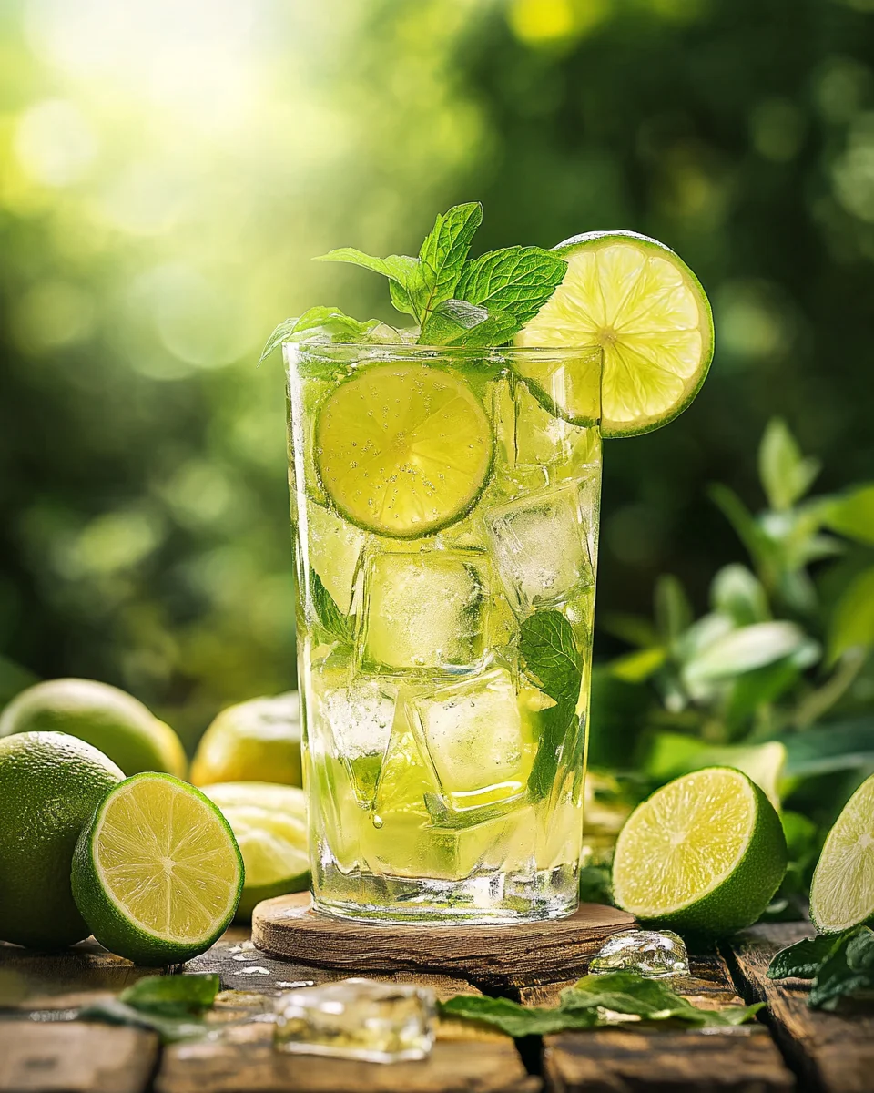 Limetten-Limonade mit Minze