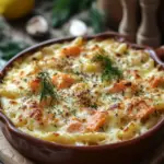 Nudelauflauf mit Lachs und Sahne