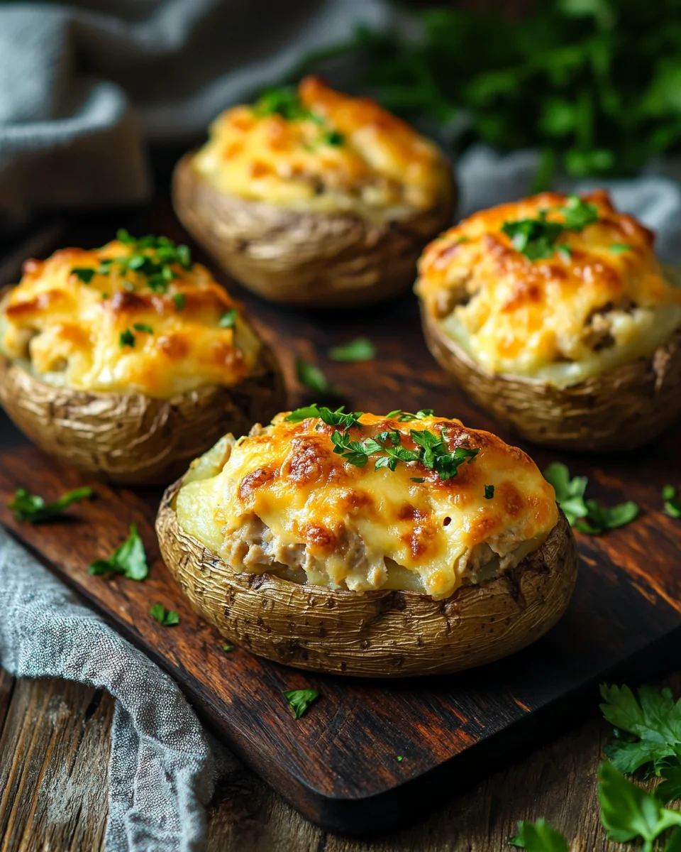 Ofenkartoffeln mit Thunfisch und Käse