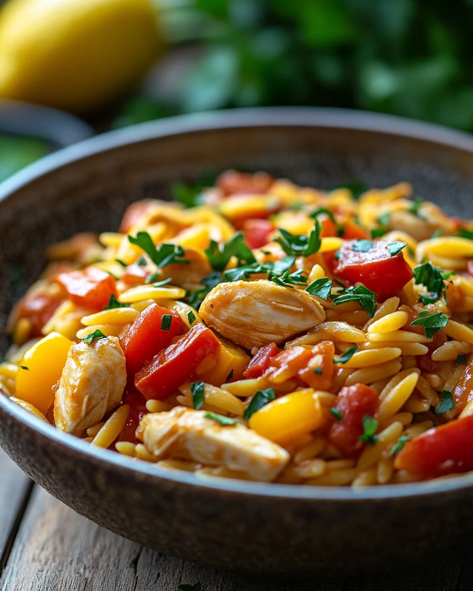 Orzo-Pfanne mit Paprikahuhn 18 Orzo-Pfanne