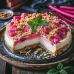 Rhabarber-Cheesecake mit Streuseln