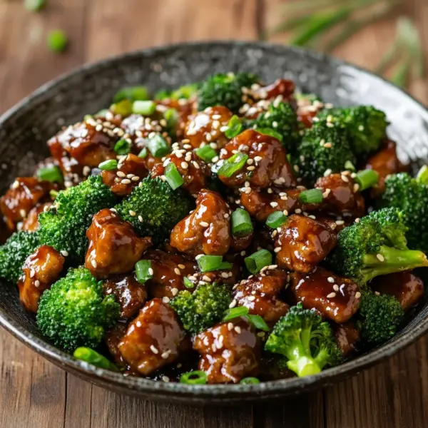 Teriyaki-Hackfleisch-Pfanne mit Brokkoli