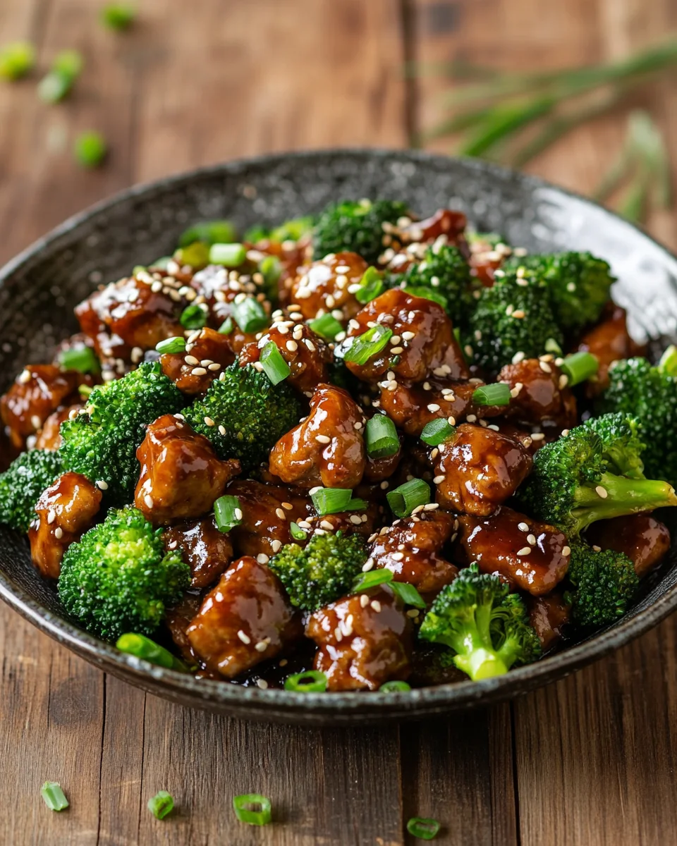 Teriyaki-Hackfleisch-Pfanne mit Brokkoli