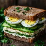 Thunfisch Sandwich mit Ei und Gurke