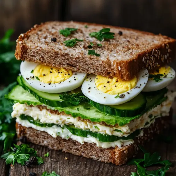 Thunfisch Sandwich mit Ei und Gurke