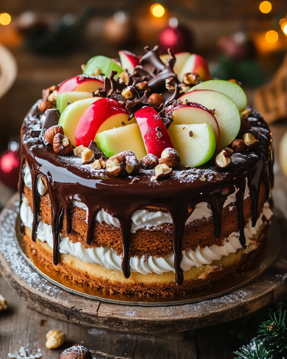 Homepage 10 Weihnachtstorte mit Äpfeln und Schokolade